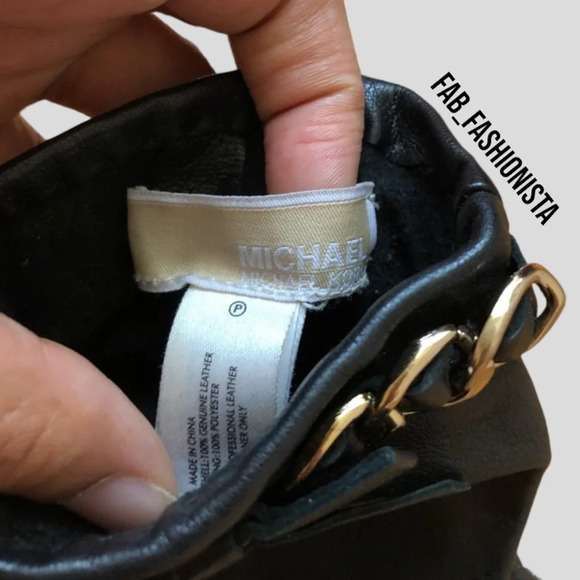 Leather Gloves Black Michael Kors Bow Design - Picture 3 of 4